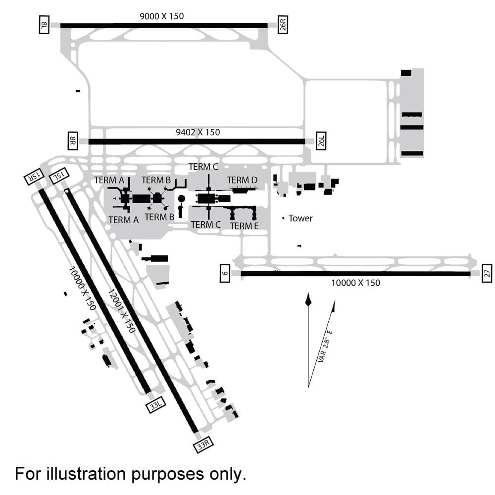 Bush intercontinental lufthavn kort