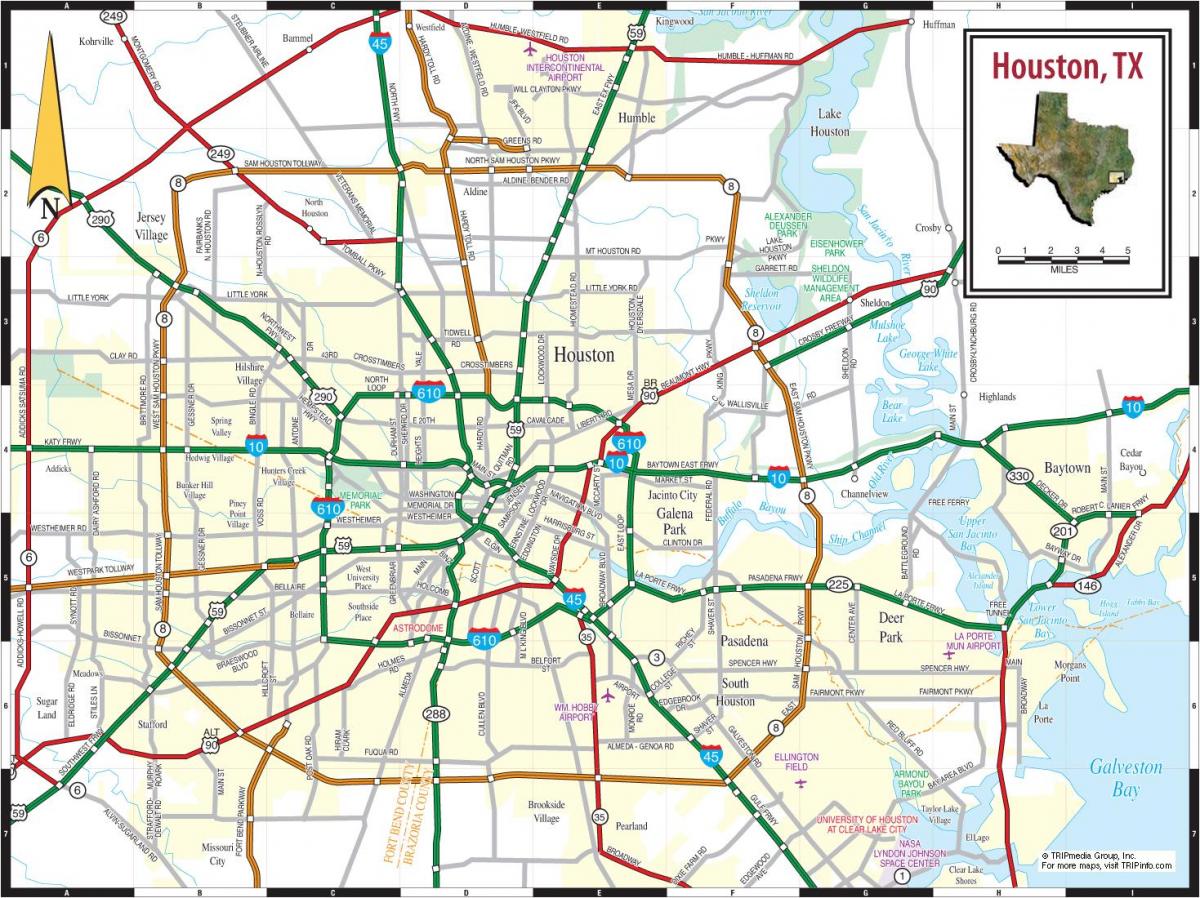 byen Houston kort