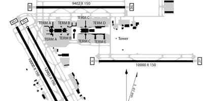 Bush intercontinental lufthavn kort