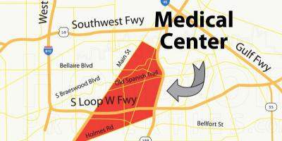 Kort over Houston medical center