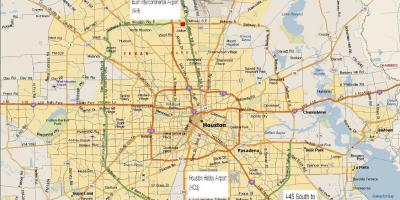 Kort over Houston metro-området