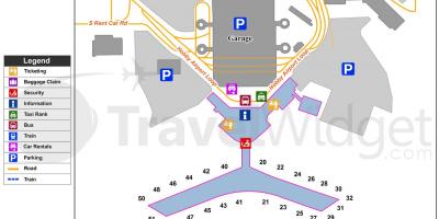 Houston lufthavn terminal et kort